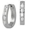 Amello Creole Oval Edelstahl Zirkonia weiß Damen Ohrring ESOS08W