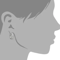 Amello Creole Oval Edelstahl Zirkonia weiß Damen Ohrring ESOS08W