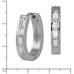 Amello Creole Oval Edelstahl Zirkonia weiß Damen Ohrring ESOS08W