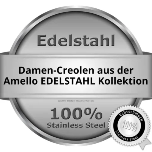 Amello Creole Oval Edelstahl Zirkonia schwarz Damen Ohrring ESOS08S