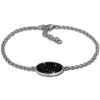 Amello Edelstahl Armband Oval 18cm schwarz Damen Stahlschmuck ESAS01S