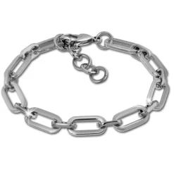 Amello Edelstahl Armband Oval 18,5cm bis 22cm Unisex Stahlschmuck ESAS71J