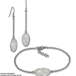 Amello Edelstahl Armband Oval 18cm weiß Damen Stahlschmuck ESAS01W