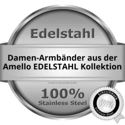 Amello Edelstahl Armband Oval 18cm schwarz Damen Stahlschmuck ESAS01S