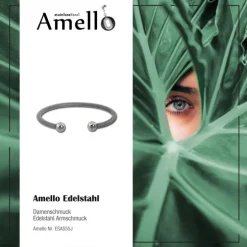 Amello Edelstahl Armreifen Geflecht Damen Armspange Stahlschmuck ESAS55J