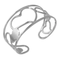 Amello Edelstahl Armspange Herzen Damen Armreif Stahlschmuck ESAS51J