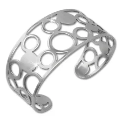 Amello Edelstahl Armspange Kreise Damen Armreif Stahlschmuck ESAS52J