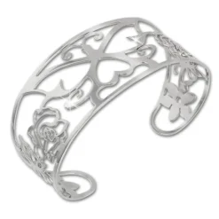 Amello Edelstahl Armspange Schmetterling Damen Armreif Stahlschmuck ESAS50J