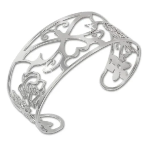 Amello Edelstahl Armspange Schmetterling Damen Armreif Stahlschmuck ESAS50J