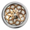 Amello Edelstahl Coin Blume rose 25mm für Coinsfassung Stahlschmuck ESC630E