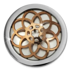 Amello Edelstahl Coin Blume rose 25mm für Coinsfassung Stahlschmuck ESC630E