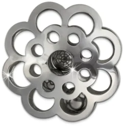 Amello Edelstahl Coin Blume klingend für Coinsfassung Stahlschmuck ESC527J