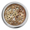 Amello Edelstahl Coin Blumen rose 25mm für Coinsfassung Stahlschmuck ESC631E