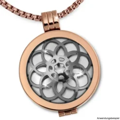 Amello Edelstahl Coin Blume 25mm für Coinsfassung Edelstahlschmuck ESC630J