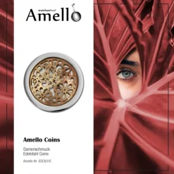Amello Edelstahl Coin Blumen rose 25mm für Coinsfassung Stahlschmuck ESC631E