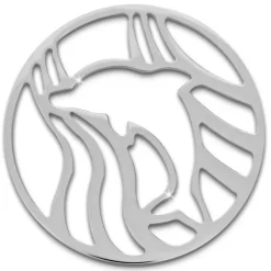Amello Edelstahl Coin Delfin silber für Coinsfassung Edelstahlschmuck ESC521J