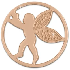 Amello Edelstahl Coin Engel rosegold für Coinsfassung Stahlschmuck ESC514E