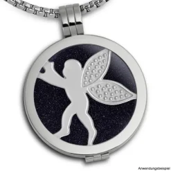 Amello Edelstahl Coin Engel silber für Coinsfassung Edelstahlschmuck ESC514J