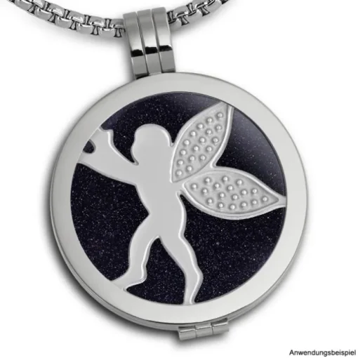 Amello Edelstahl Coin Engel silber für Coinsfassung Edelstahlschmuck ESC514J