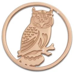 Amello Edelstahl Coin Eule 30mm rosegold für Coinsfassung Edelstahl ESC520E