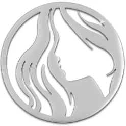 Amello Edelstahl Coin Frau 30mm silber für Coinsfassung Stahlschmuck ESC518J