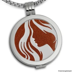 Amello Edelstahl Coin Frau 30mm silber für Coinsfassung Stahlschmuck ESC518J