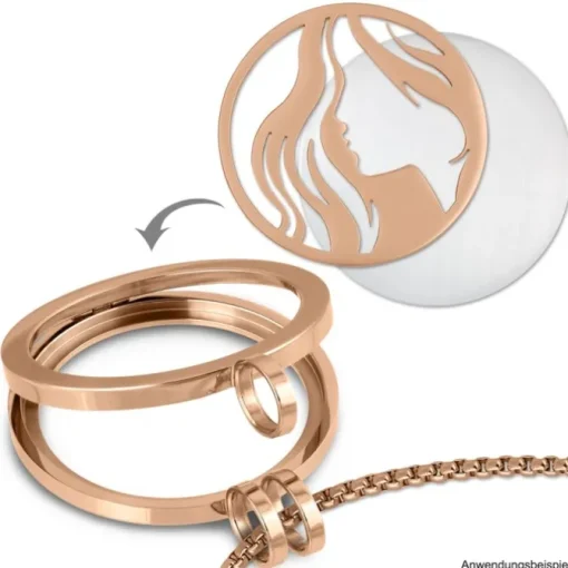 Amello Edelstahl Coin Frau rosegold für Coinsfassung Stahlschmuck ESC518E