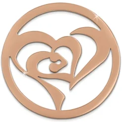 Amello Edelstahl Coin Herz in Herz rosegold Coinsfassung Stahlschmuck ESC516E