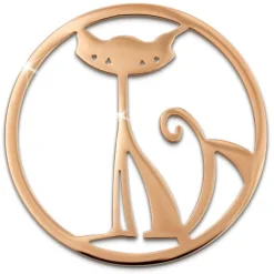 Amello Edelstahl Coin Katze rosegold für Coinsfassung Stahlschmuck ESC531E