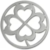 Amello Edelstahl Coin Kleeblatt silber für Coinsfassung Stahlschmuck ESC507J