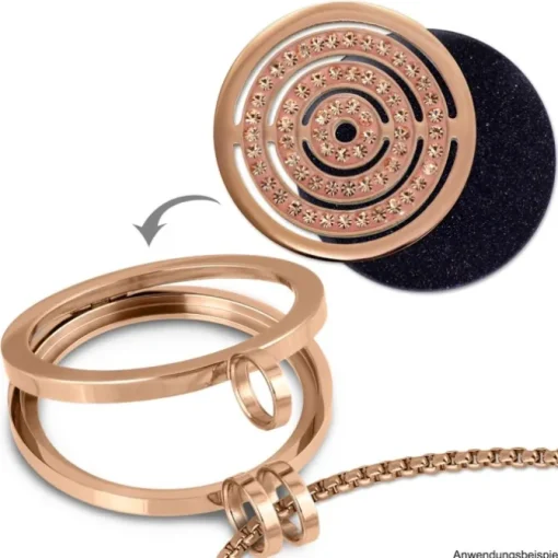 Amello Edelstahl Coin Kreise Zirkonia rose für Coinsfassung Schmuck ESC534EE