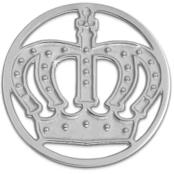 Amello Edelstahl Coin Krone silber für Coinsfassung Stahlschmuck ESC513J