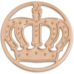 Amello Edelstahl Coin Krone rosegold für Coinsfassung Stahlschmuck ESC513E