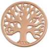 Amello Edelstahl Coin Lebensbaum rose für Coinsfassung Stahlschmuck ESC502E