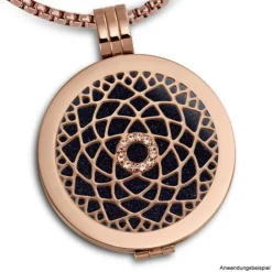 Amello Edelstahl Coin Lotusblume rosegold Zirkonia rose Stahlschmuck ESC532EW
