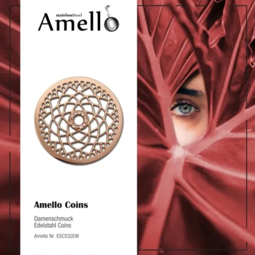 Amello Edelstahl Coin Lotusblume rosegold Zirkonia rose Stahlschmuck ESC532EW