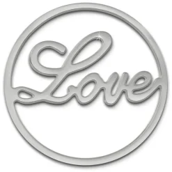 Amello Edelstahl Coin Love 30mm silber für Coinsfassung Stahlschmuck ESC501J