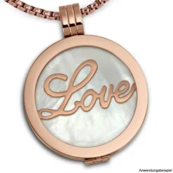 Amello Edelstahl Coin Love 30mm rose für Coinsfassung Stahlschmuck ESC501E