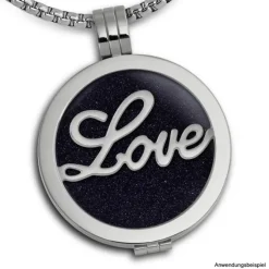 Amello Edelstahl Coin Love 30mm silber für Coinsfassung Stahlschmuck ESC501J