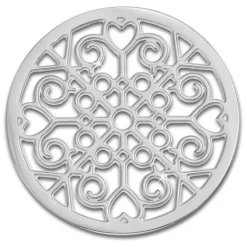 Amello Edelstahl Coin Muster silber für Coinsfassung Edelstahlschmuck ESC523J