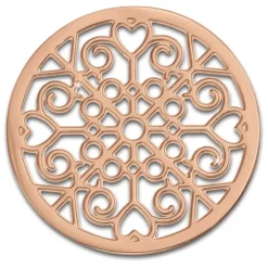 Amello Edelstahl Coin Muster rosegold für Coinsfassung Stahlschmuck ESC523E