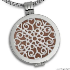 Amello Edelstahl Coin Muster silber für Coinsfassung Edelstahlschmuck ESC523J