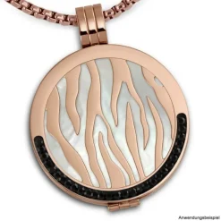 Amello Edelstahl Coin Muster rosegold für Coinsfassung Stahlschmuck ESC508E