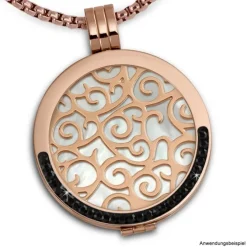 Amello Edelstahl Coin Ornament rosegold für Coinsfassung Stahlschmuck ESC505E