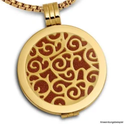 Amello Edelstahl Coin Ornament gold für Coinsfassung Stahlschmuck ESC505Y