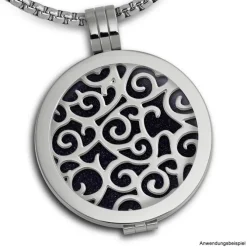 Amello Edelstahl Coin Ornament silber für Coinsfassung Stahlschmuck ESC505J