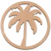Amello Edelstahl Coin Palme rosegold für Coinsfassung Stahlschmuck ESC515E