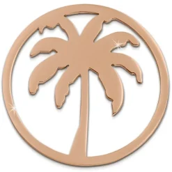 Amello Edelstahl Coin Palme rosegold für Coinsfassung Stahlschmuck ESC515E