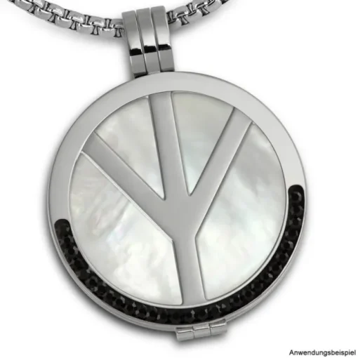 Amello Edelstahl Coin Peace silber für Coinsfassung Stahlschmuck ESC509J