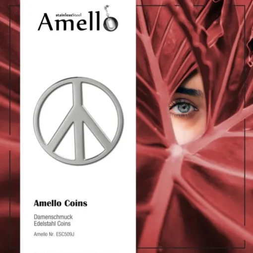 Amello Edelstahl Coin Peace silber für Coinsfassung Stahlschmuck ESC509J